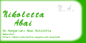 nikoletta abai business card